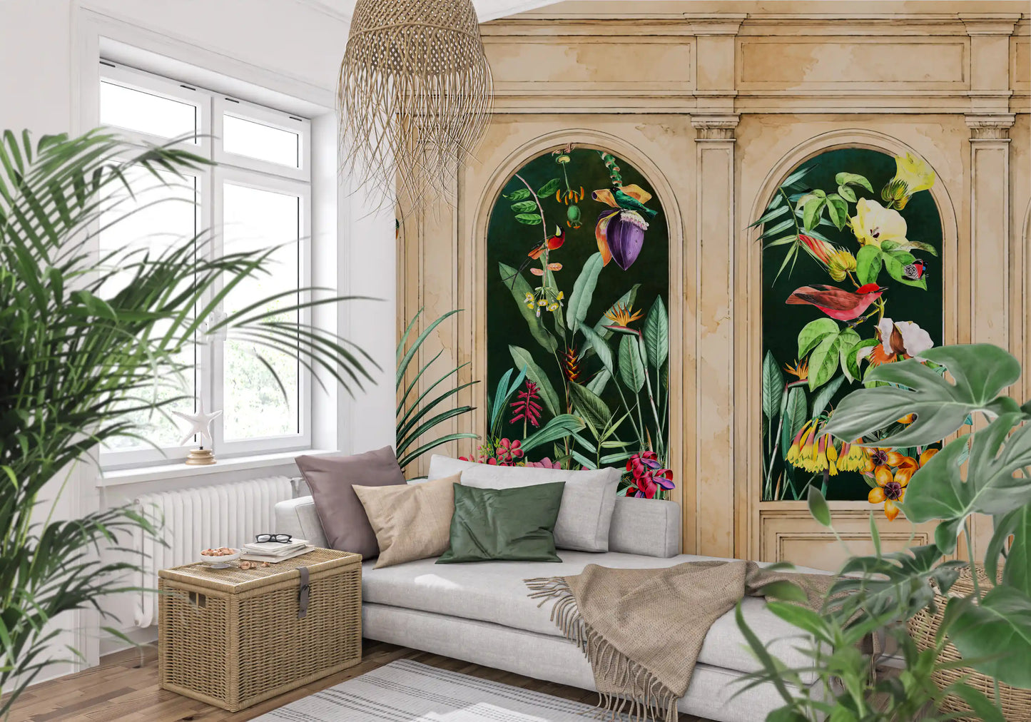 Classical Archways Exotic Botanical Wall Mural Wall Mural