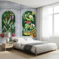 Orangerie Arches Tropical Botanical Wall Mural Wall Mural