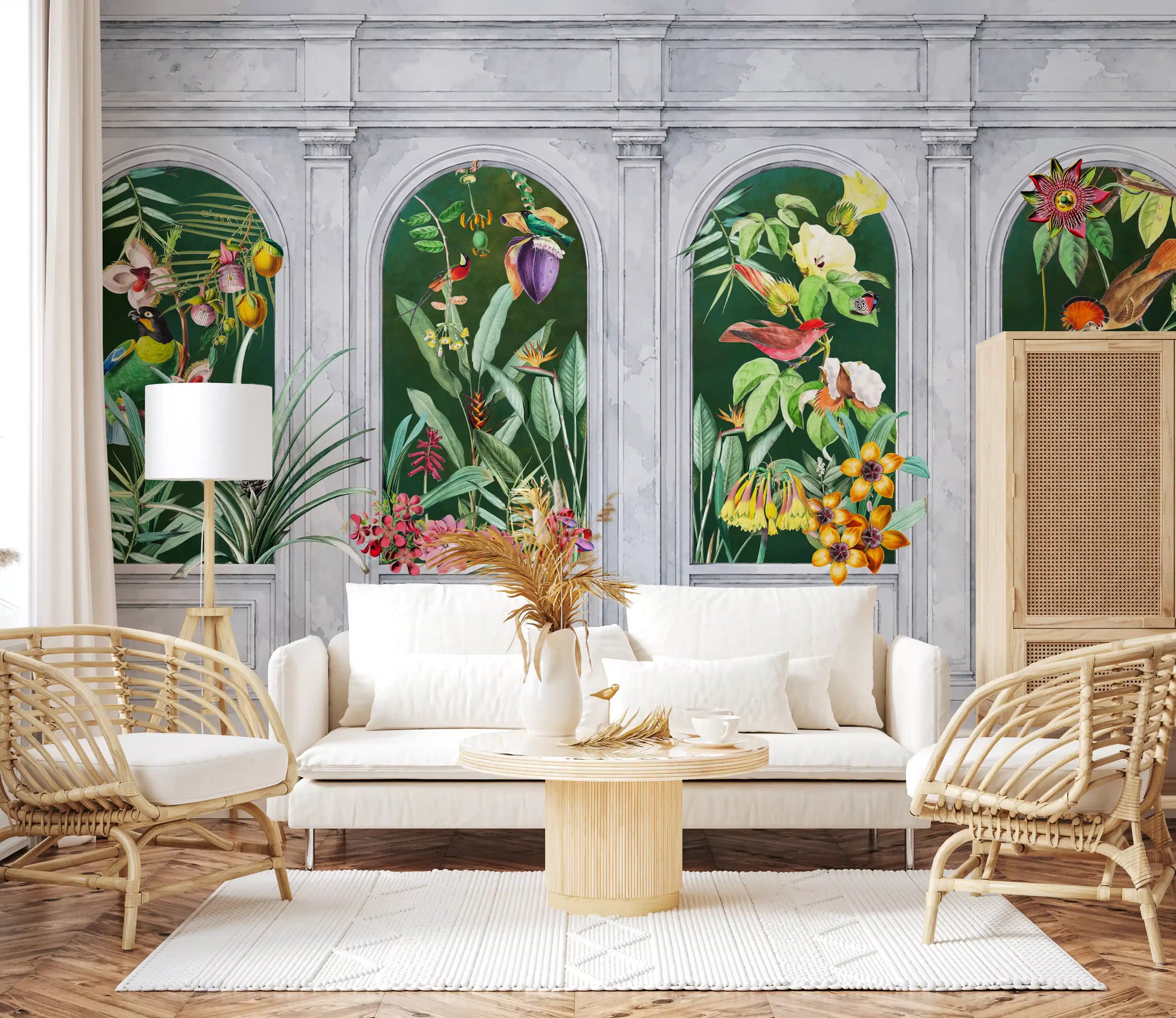 Orangerie Arches Tropical Botanical Wall Mural Wall Mural