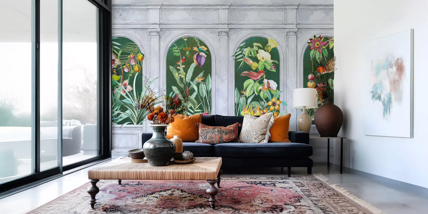 Orangerie Arches Tropical Botanical Wall Mural Wall Mural