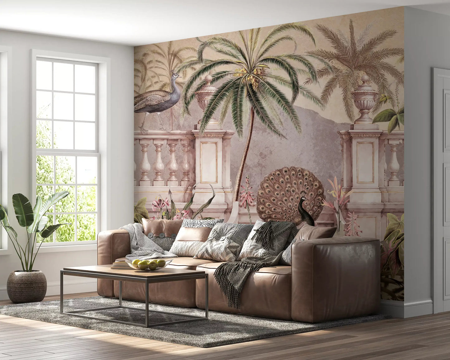 Royal Peacock Garden Mural Wallpaper Wall Mural