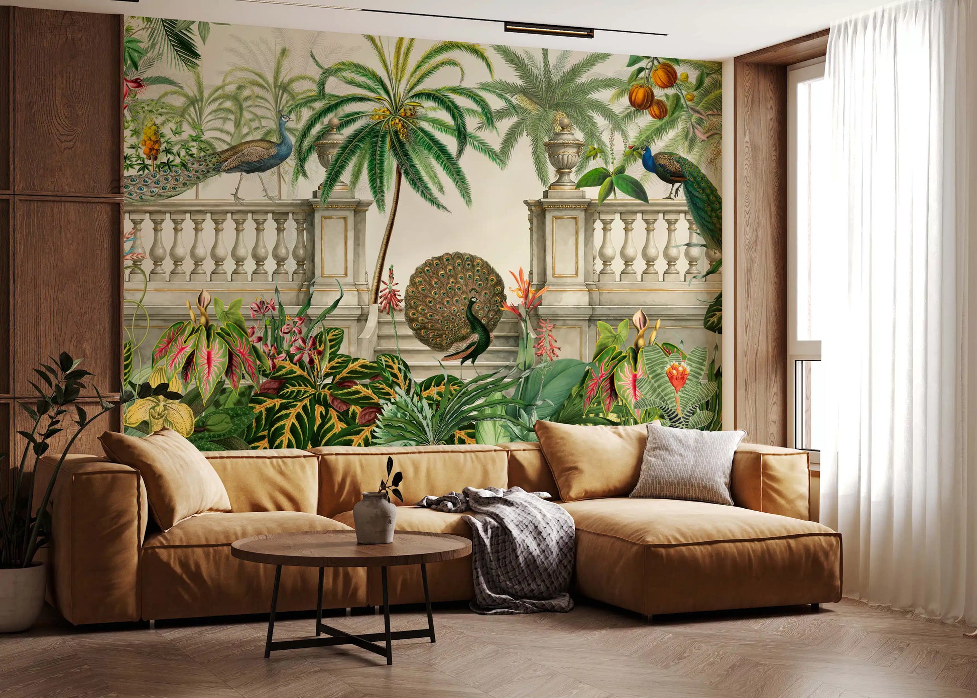 Regal Peacock Terrace Wall Mural Wall Mural