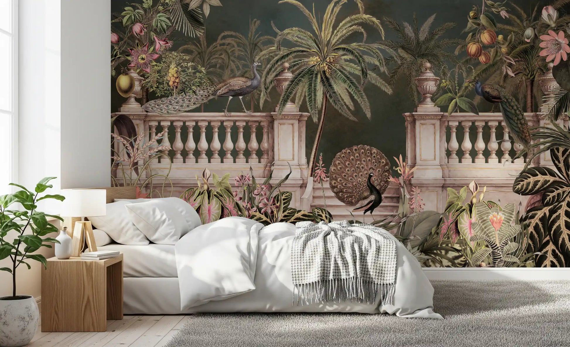 Majestic Peacock Regency Garden Wall Mural Wall Mural