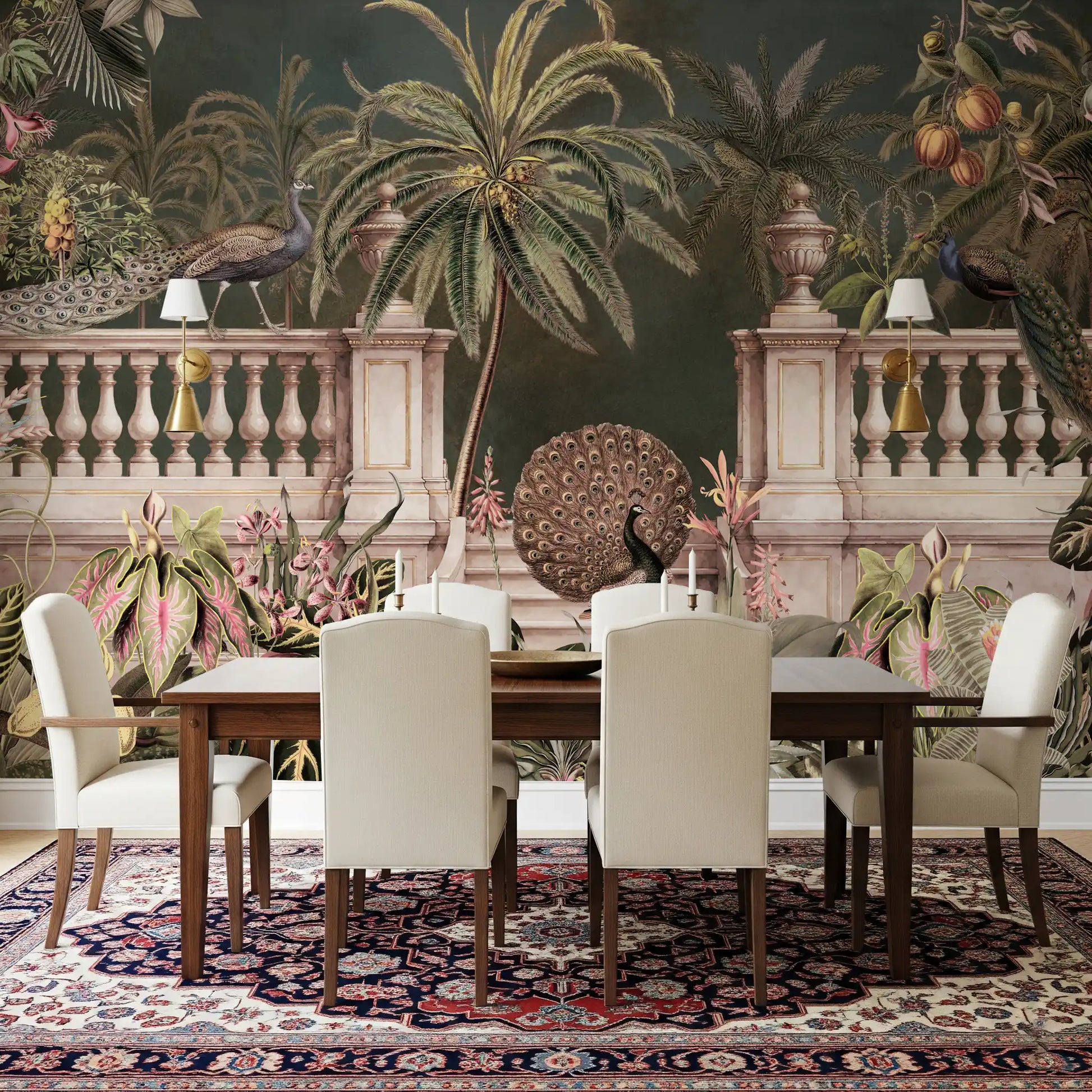 Majestic Peacock Regency Garden Wall Mural Wall Mural