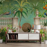 Vintage Peacock Palace Tropical Garden Wall Mural Wall Mural
