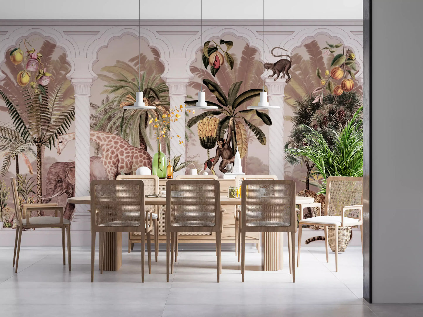 Mughal Colonnade Safari Jungle Wallpaper Wall Mural