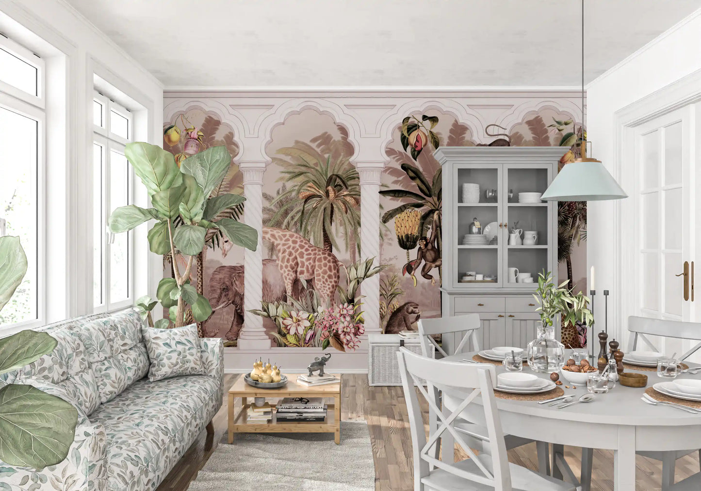 Mughal Colonnade Safari Jungle Wallpaper Wall Mural