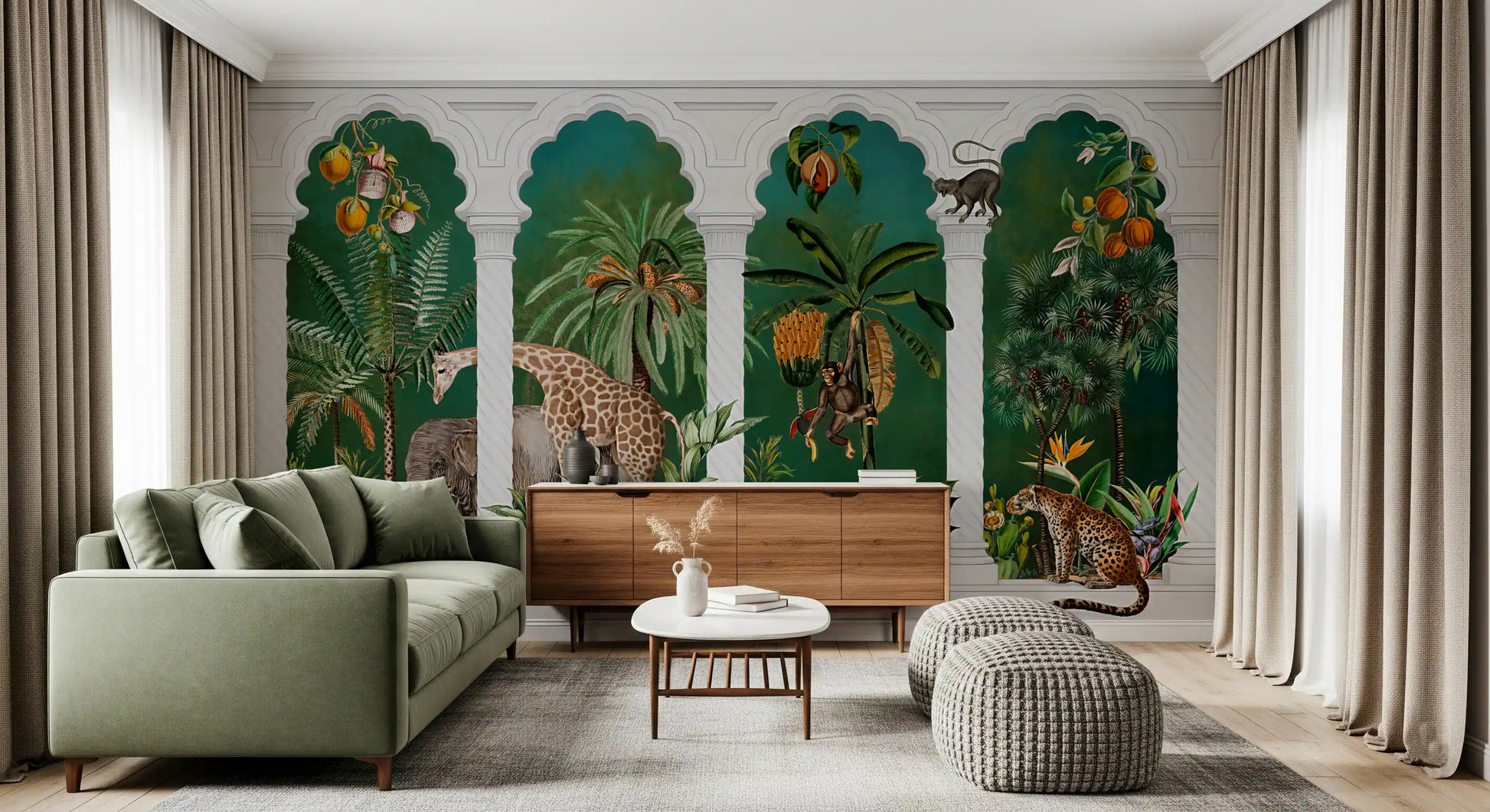Majestic Mughal Archway Safari Wall Mural Wall Mural
