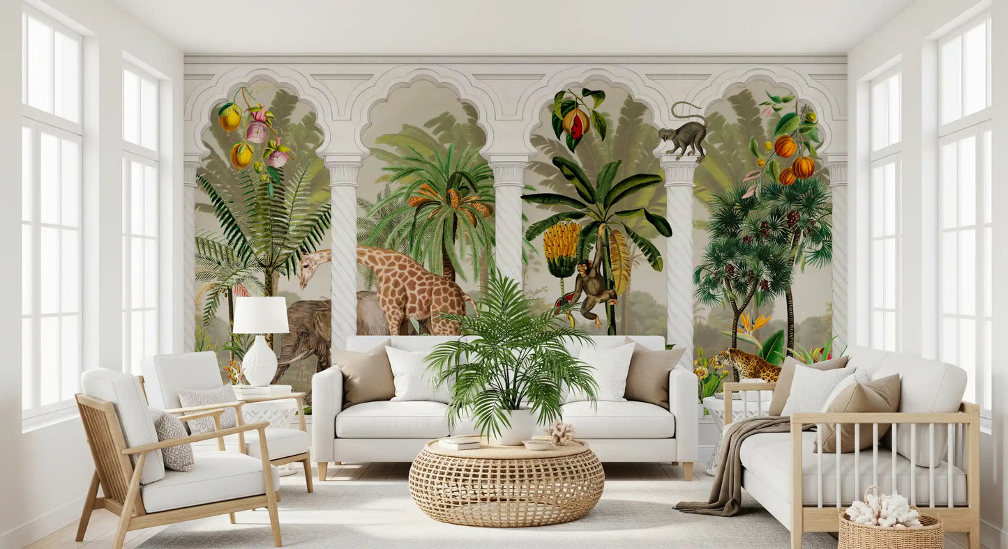 Imperial Vintage Archway Tropical Safari Mural Wall Mural