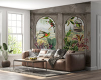 Antique Aviary Arched Wall Mural Wall Mural
