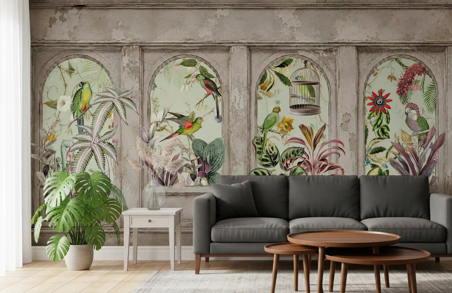 Exotic Aviary Archway Wall Mural Wall Mural