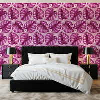 Monstera watercolor in purple Wallpaper⁠