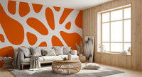 Retro Tangerine Flow Abstract Wallpaper Wall Mural