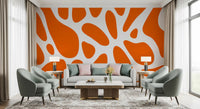 Retro Tangerine Flow Abstract Wallpaper Wall Mural