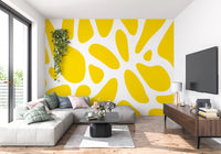 Sunlit Flow Abstract Yellow Shape Wallpaper Wall Mural