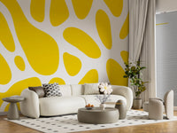 Sunlit Flow Abstract Yellow Shape Wallpaper Wall Mural