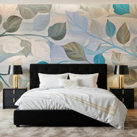 Whispering Leaves Pastel Botanical Wall Mural