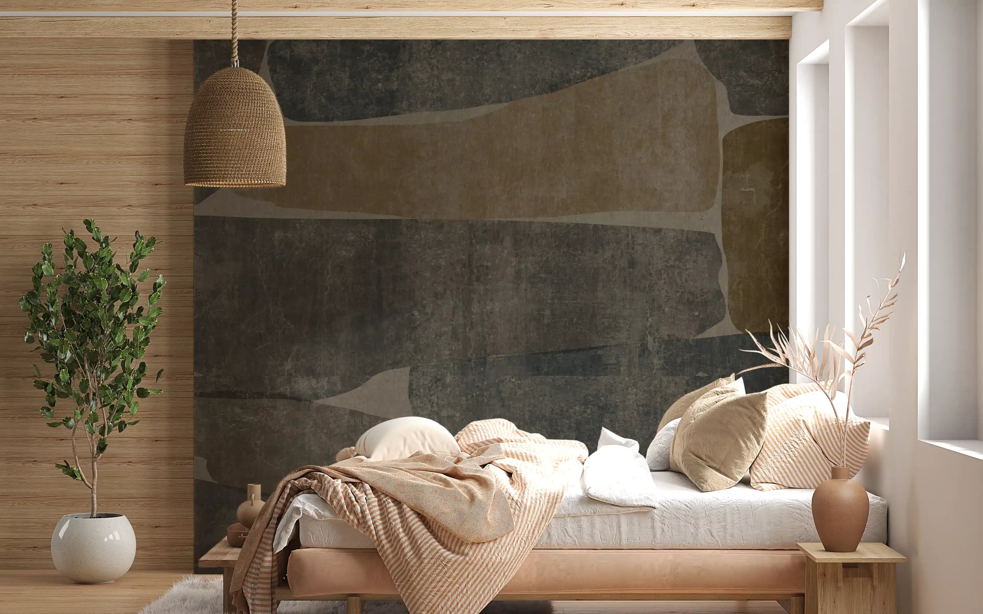 Modern Earthy Stone Slab Wall Mural