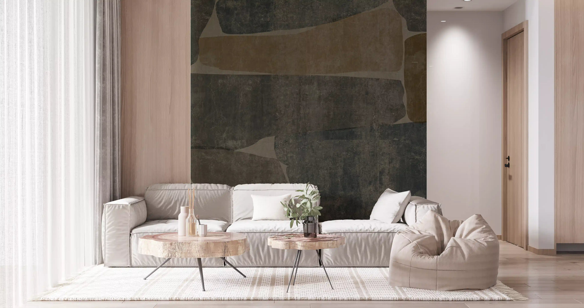 Modern Earthy Stone Slab Wall Mural