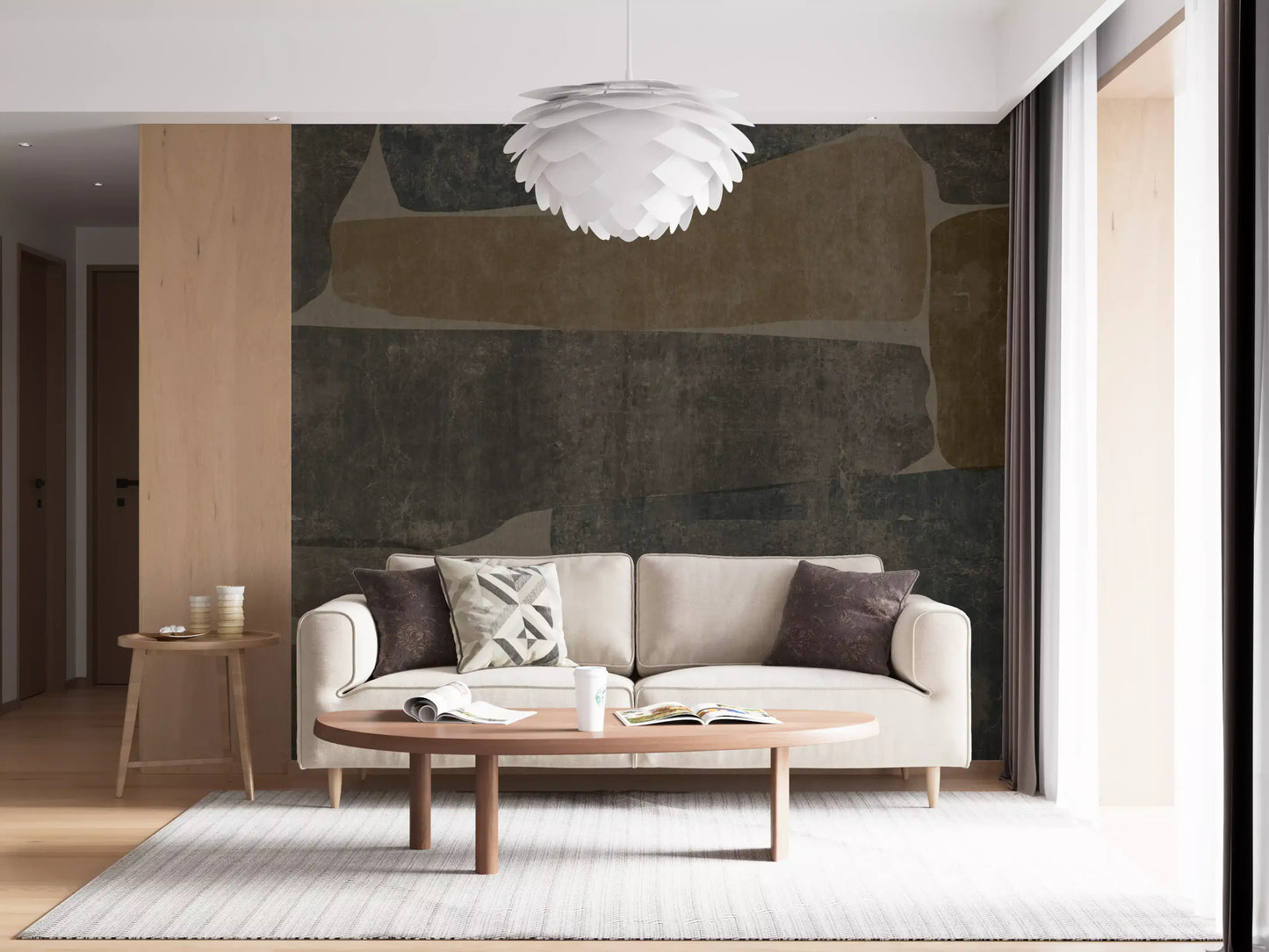 Modern Earthy Stone Slab Wall Mural