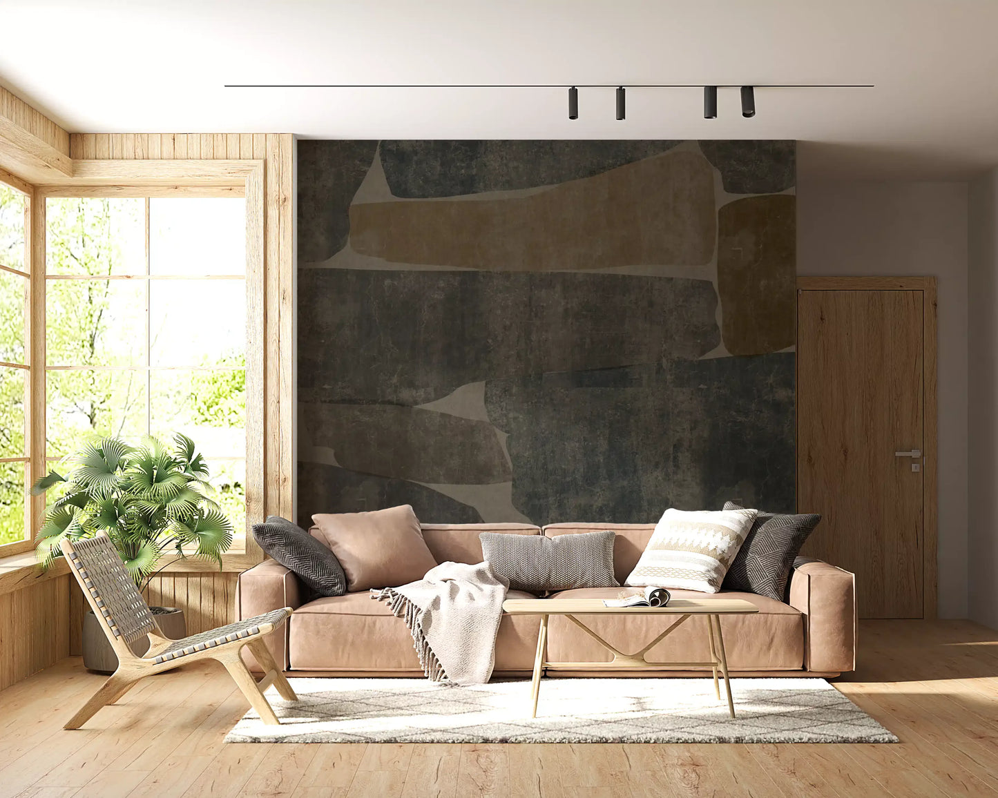 Modern Earthy Stone Slab Wall Mural