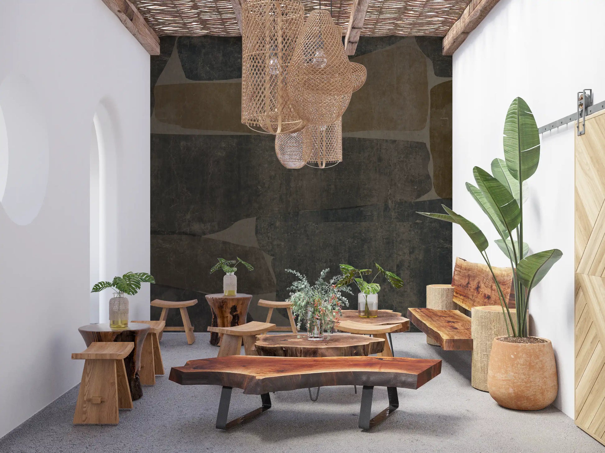 Modern Earthy Stone Slab Wall Mural