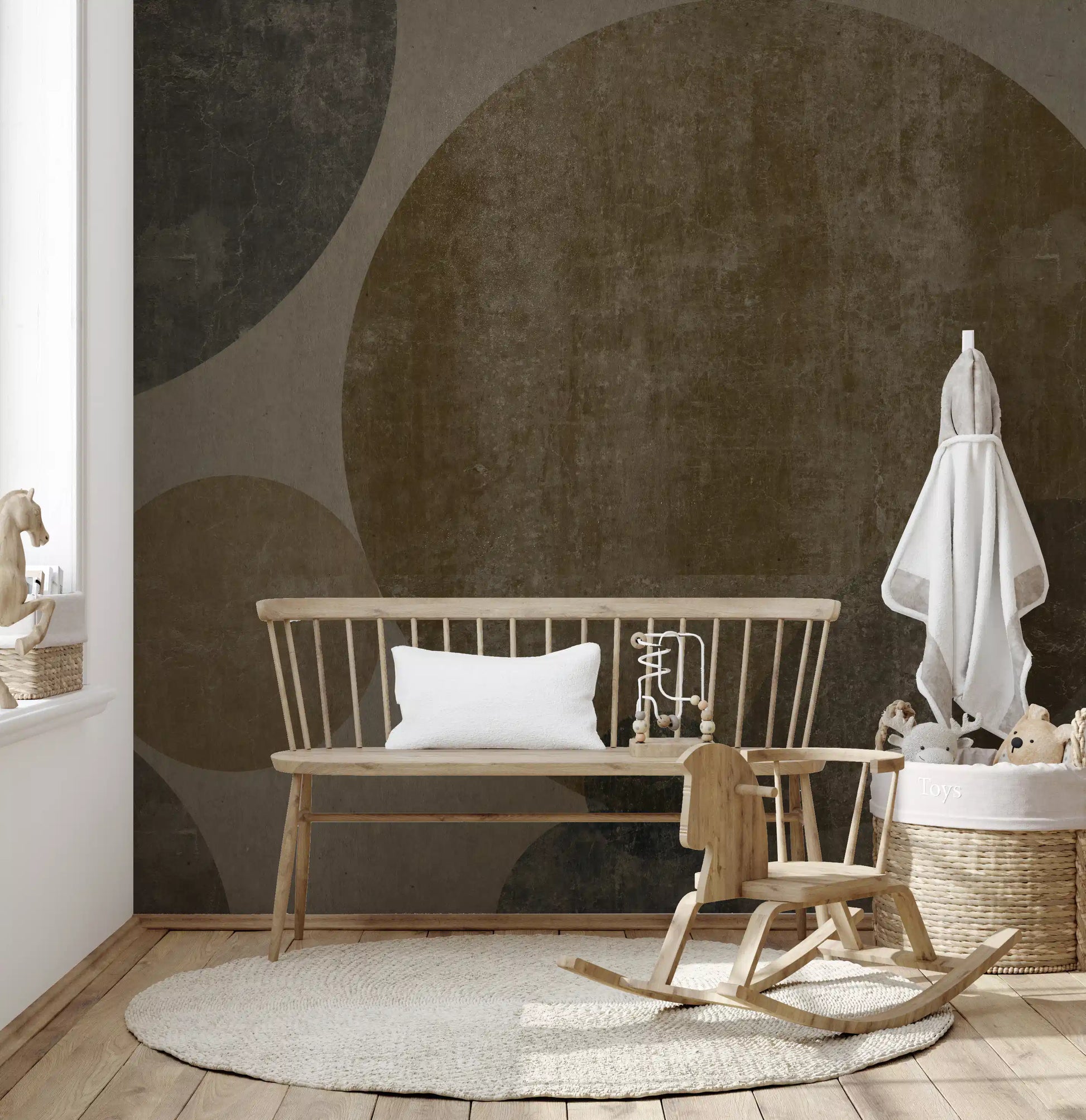 Industrial Concrete Spheres Geometric Wall Mural