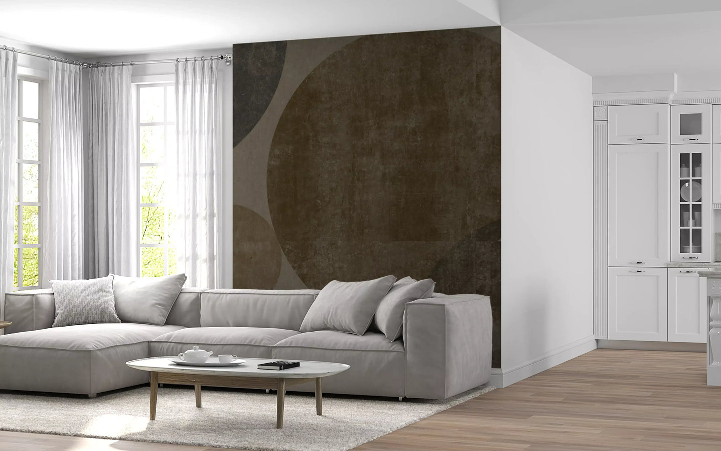 Industrial Concrete Spheres Geometric Wall Mural
