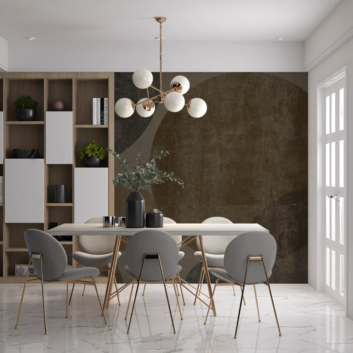 Industrial Concrete Spheres Geometric Wall Mural