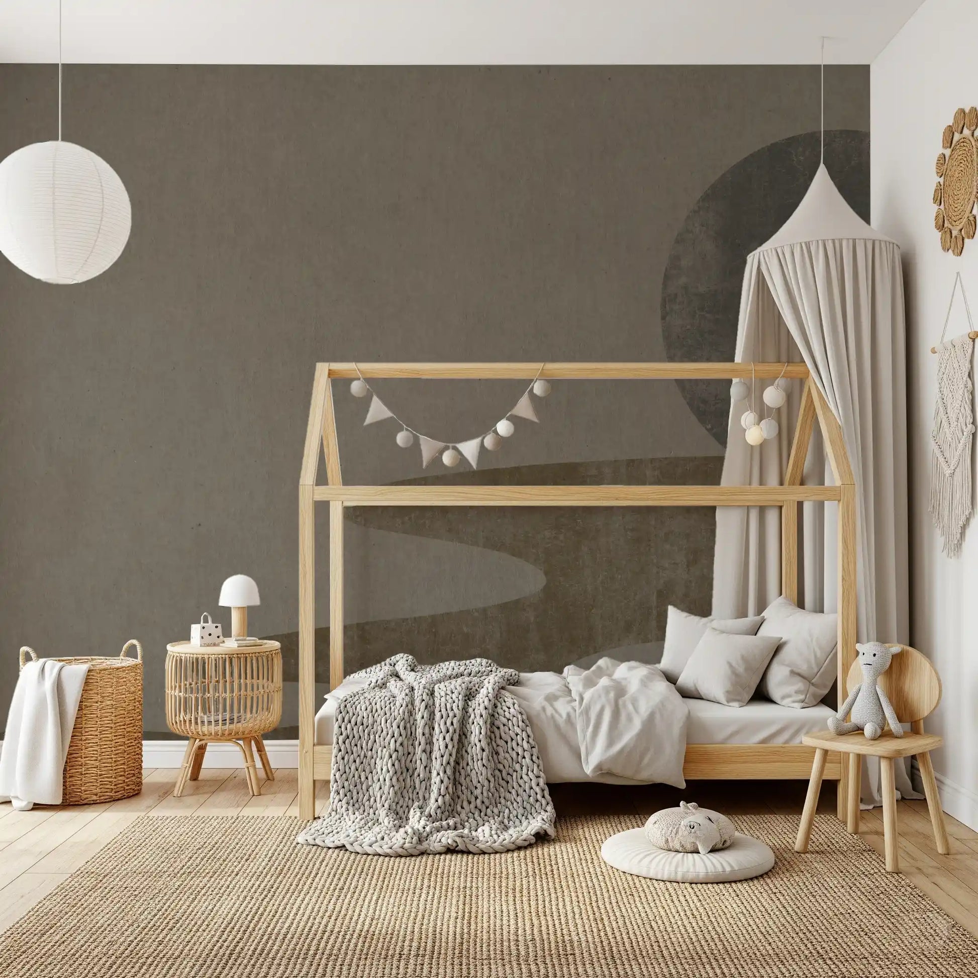 Zen Dusk: Minimalist Wabi-Sabi Landscape Wall Mural