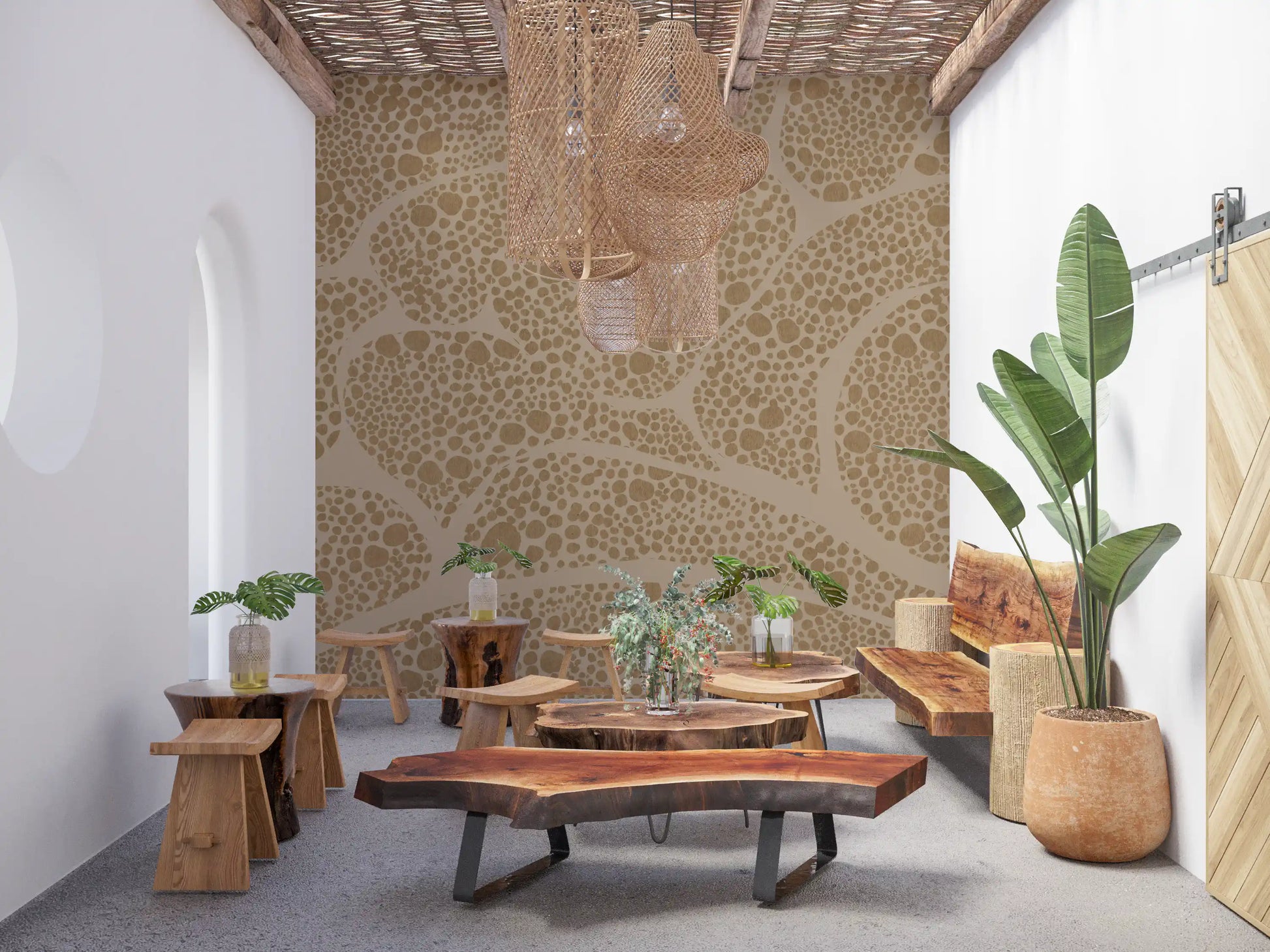 Organic Pebble Cell Textured Wall Mural