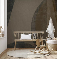 Mid-Century Textured Arcs Wall Mural