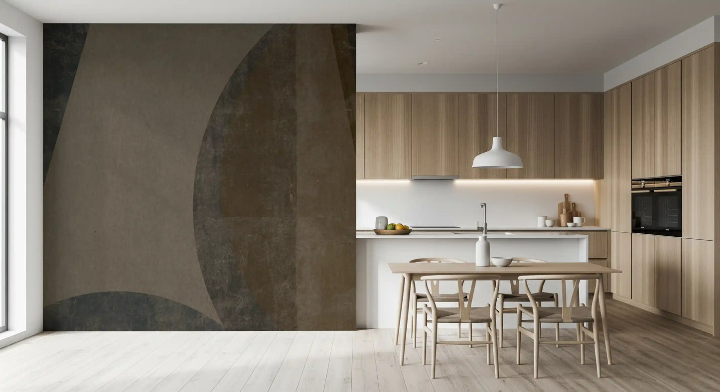 Mid-Century Textured Arcs Wall Mural