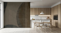 Mid-Century Textured Arcs Wall Mural