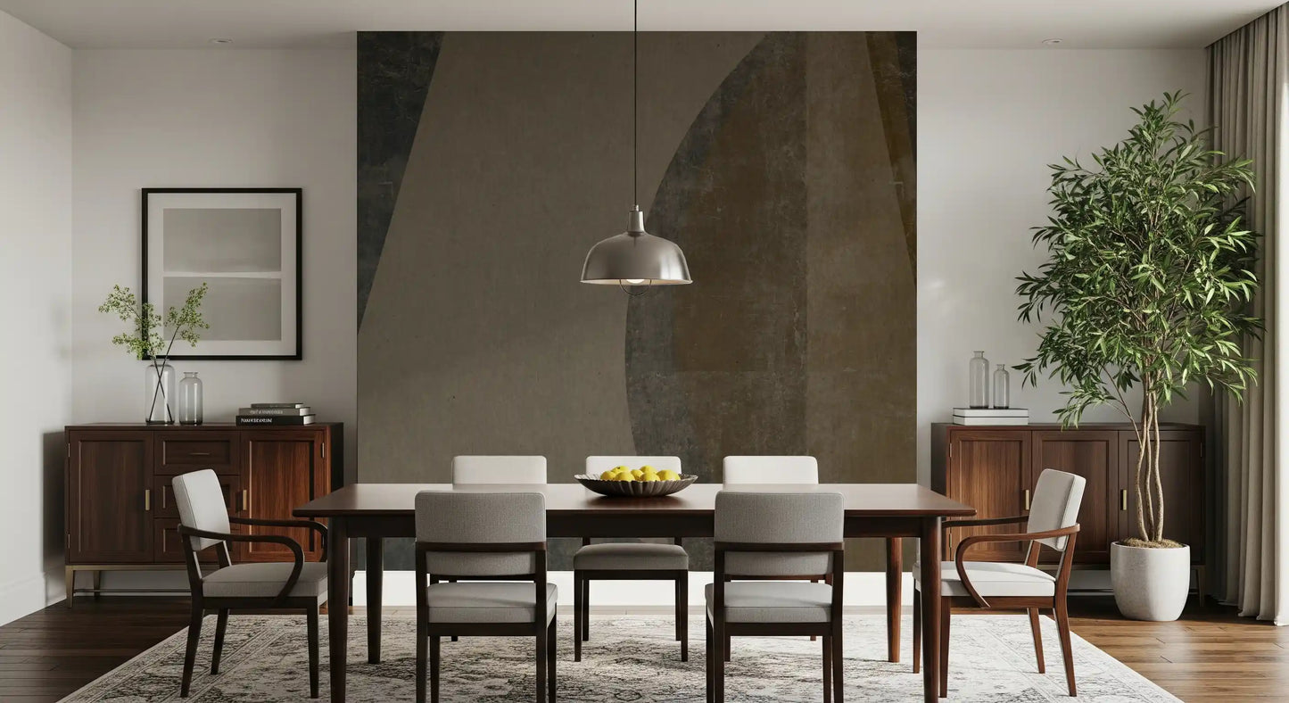 Mid-Century Textured Arcs Wall Mural