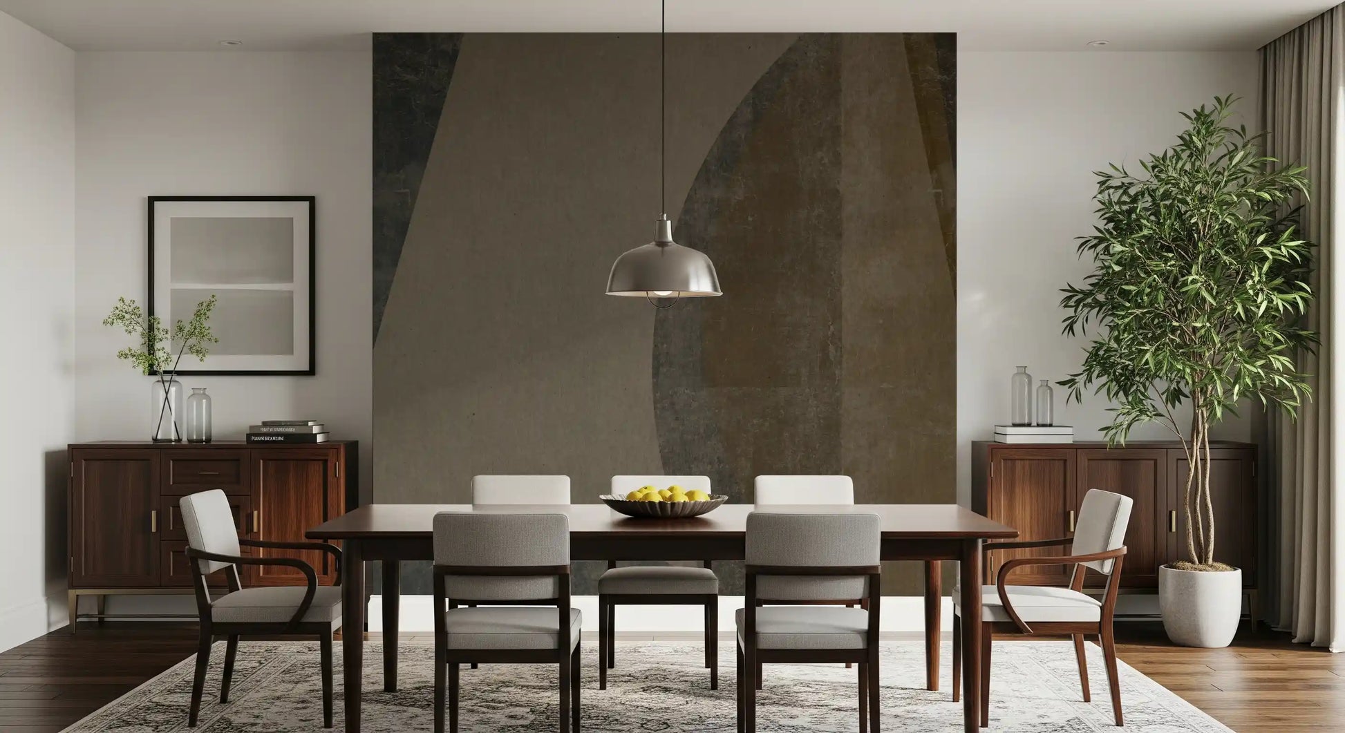 Mid-Century Textured Arcs Wall Mural