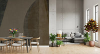 Mid-Century Textured Arcs Wall Mural