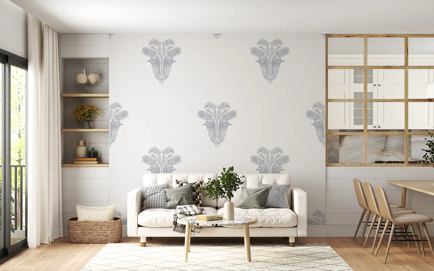 Minimalist Parisian Palm Crest Wall Decor Wallpaper⁠