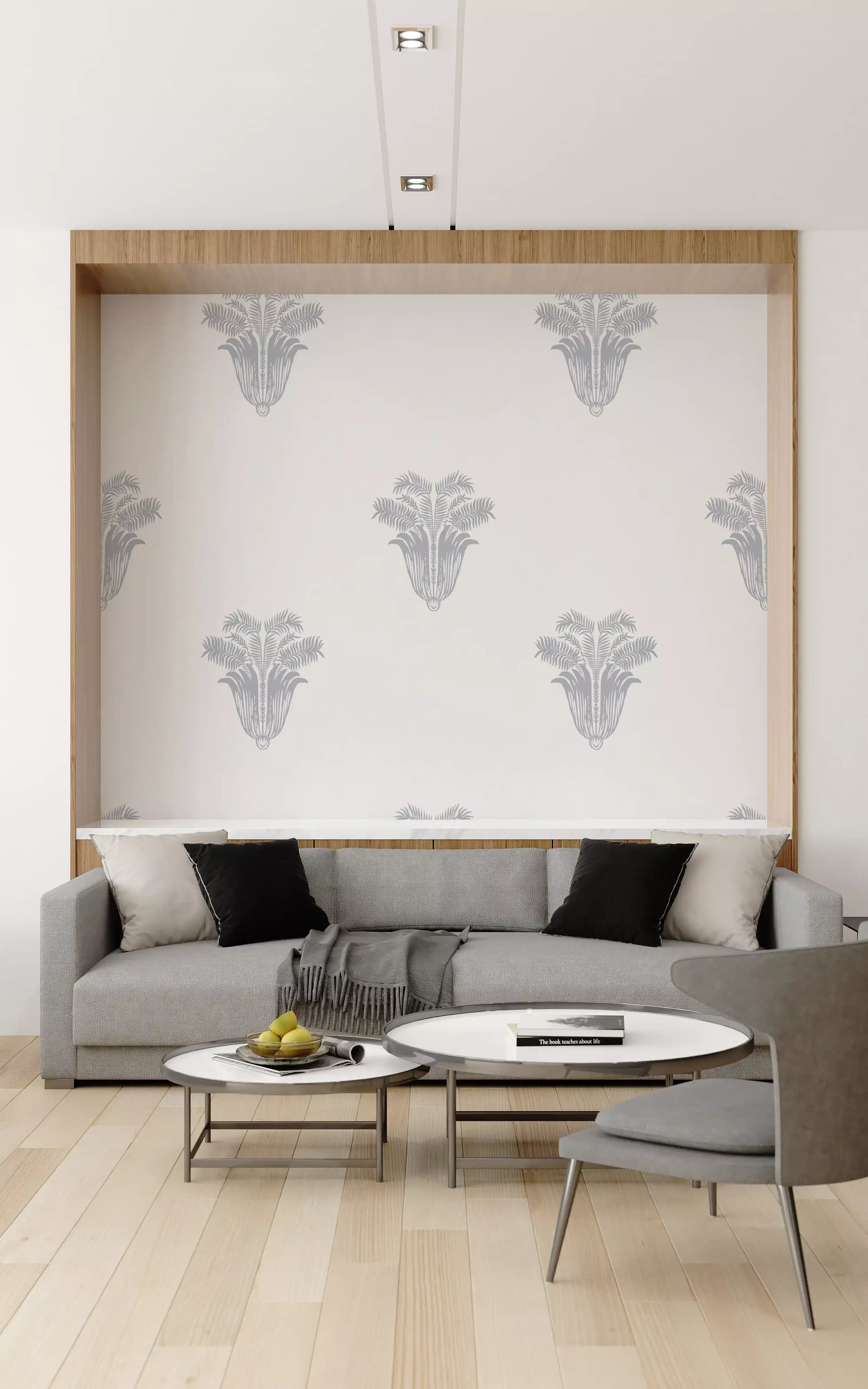 Minimalist Parisian Palm Crest Wall Decor Wallpaper⁠