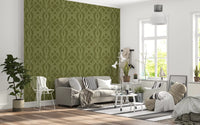 Olive Interlaced Vine Botanical Wallpaper Wallpaper⁠