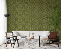 Olive Interlaced Vine Botanical Wallpaper Wallpaper⁠