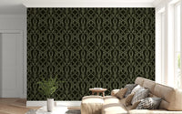 Midnight Ivy Interlaced Vine Botanical Pattern Wallpaper⁠