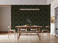 Midnight Ivy Interlaced Vine Botanical Pattern Wallpaper⁠