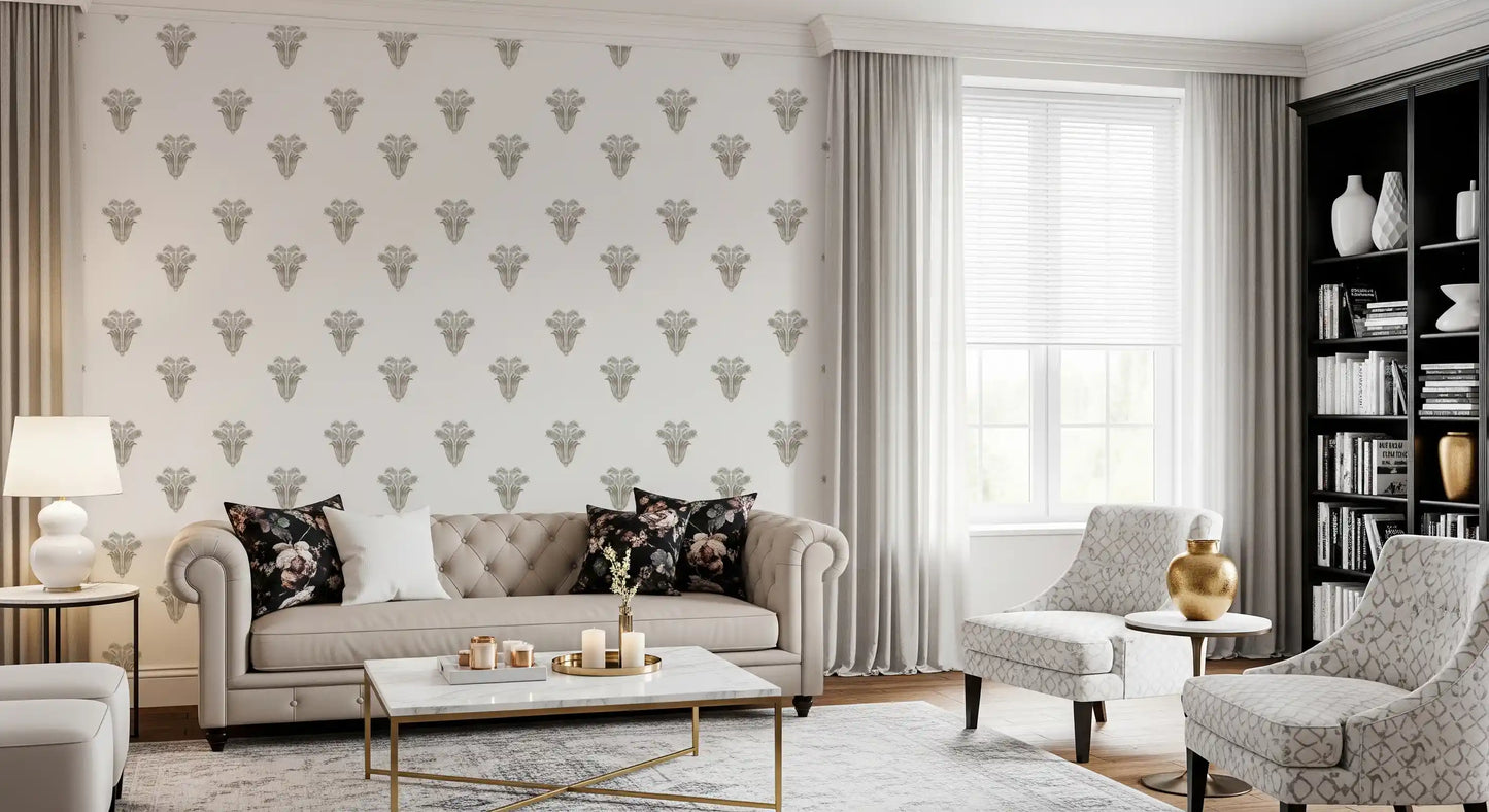 Minimalist Taupe Palm Frond Wallpaper Wallpaper⁠