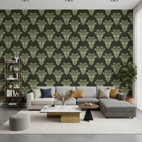 Vintage Art Deco Palm Damask Wallpaper Wallpaper⁠