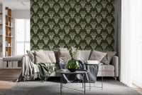 Vintage Art Deco Palm Damask Wallpaper Wallpaper⁠