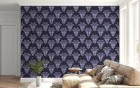 Moody Midnight Violet Botanical Wallpaper Wallpaper⁠