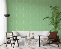 Sage and Gold Whispering Vines Trellis Wallpaper⁠