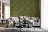 Sage Laurel Trellis Botanical Wallpaper Wallpaper⁠