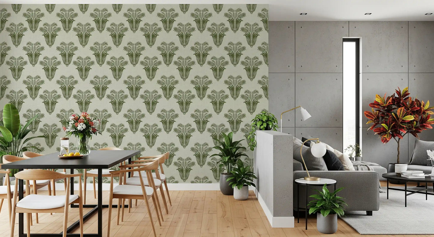 Mediterranean Sage Palm Leaf Wallpaper Wallpaper⁠